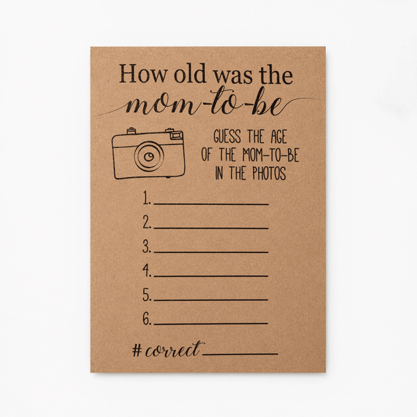How Old was the Mom-to-be Baby Shower Game