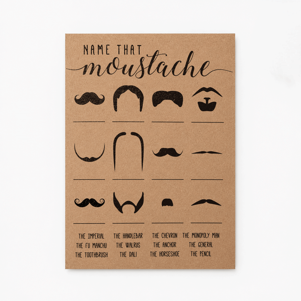 Name That Moustache Baby Shower Game