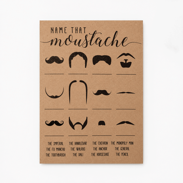 Name That Moustache Baby Shower Game