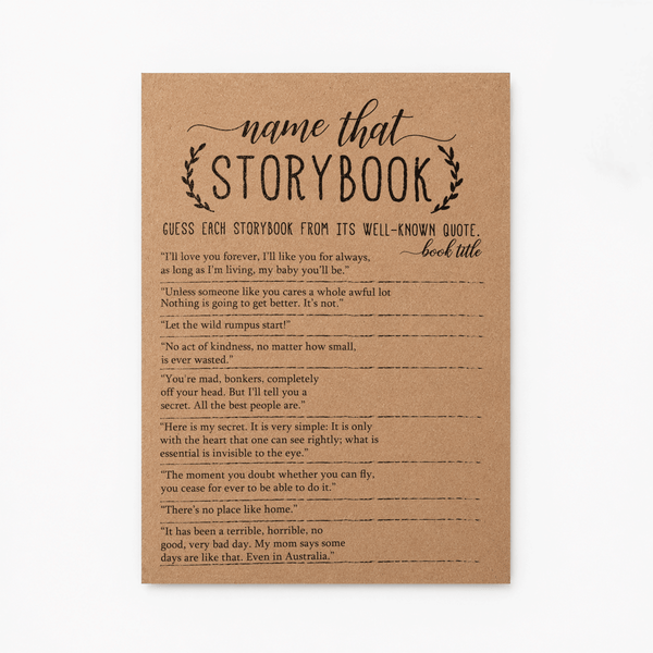 Name that Storybook Baby Shower Game