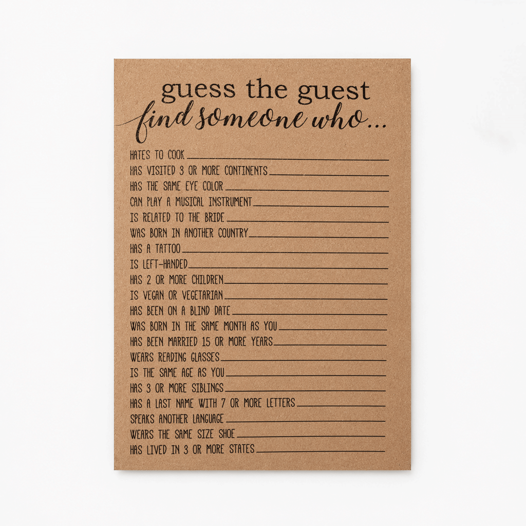 Guess the Guest Baby Shower Game