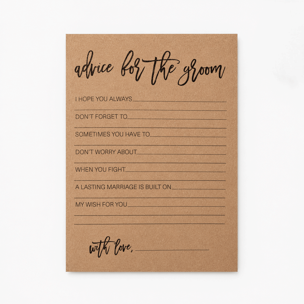 Advice for the Groom Bridal Shower Activity