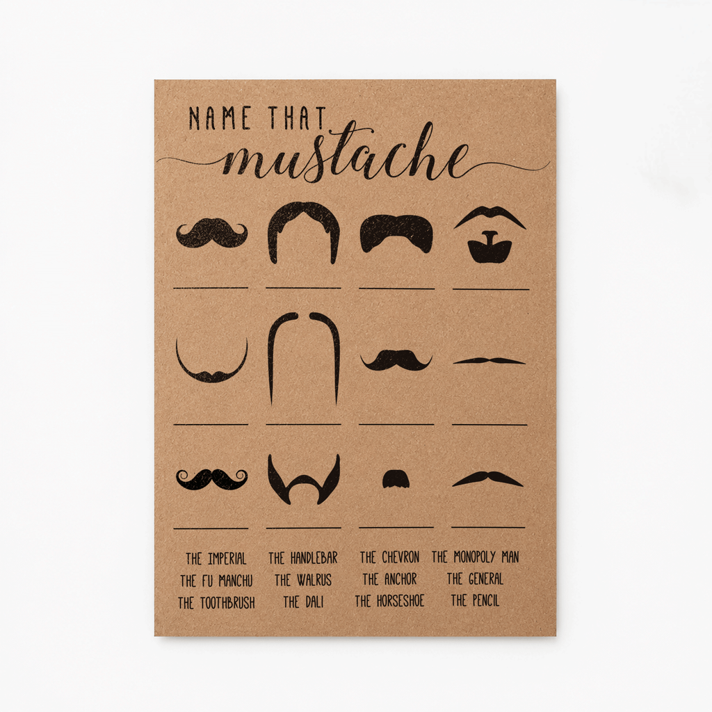 Name That Mustache Baby Shower Game