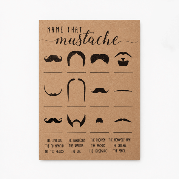 Name That Mustache Baby Shower Game