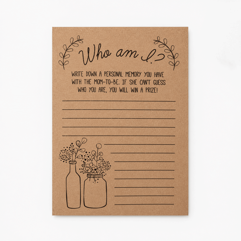 Who Am I Baby Shower Game