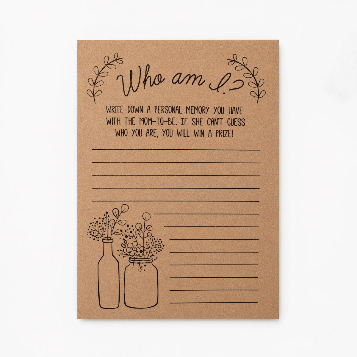 Who Am I Baby Shower Game