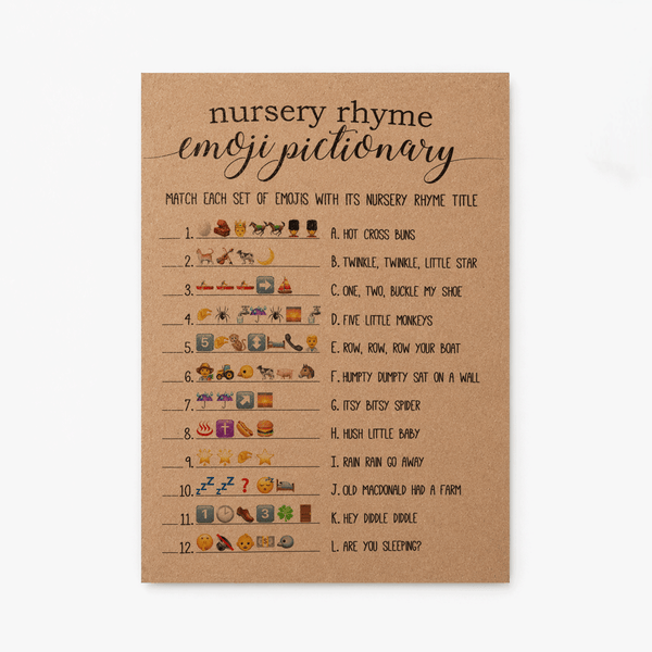 Nursery Emoji Pictionary Baby Shower Game