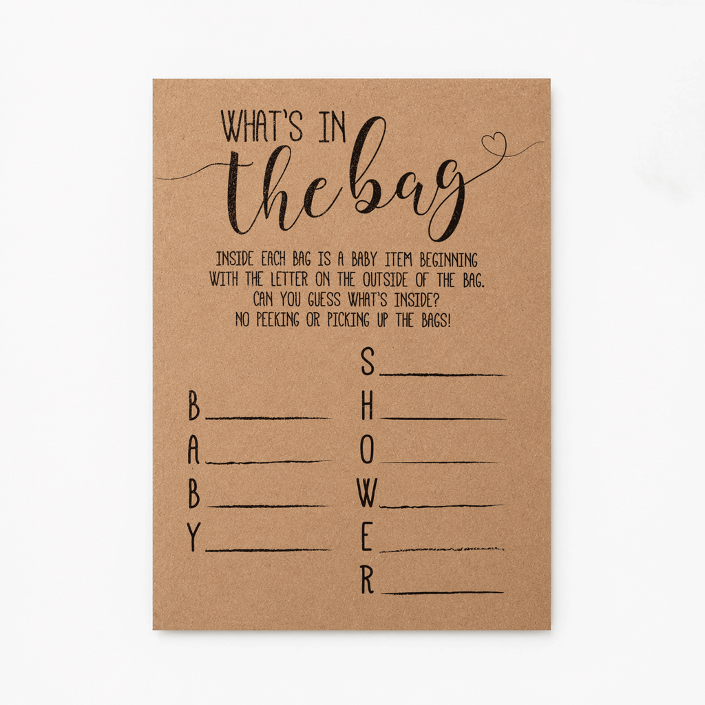What's in the Bag Baby Shower Game
