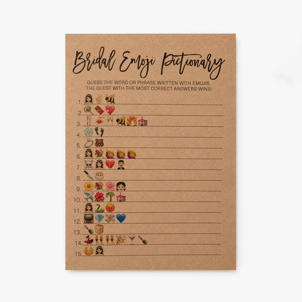 Bridal Emoji Pictionary Bridal Shower Game