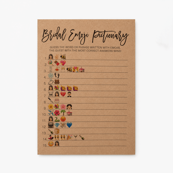Bridal Emoji Pictionary Bridal Shower Game