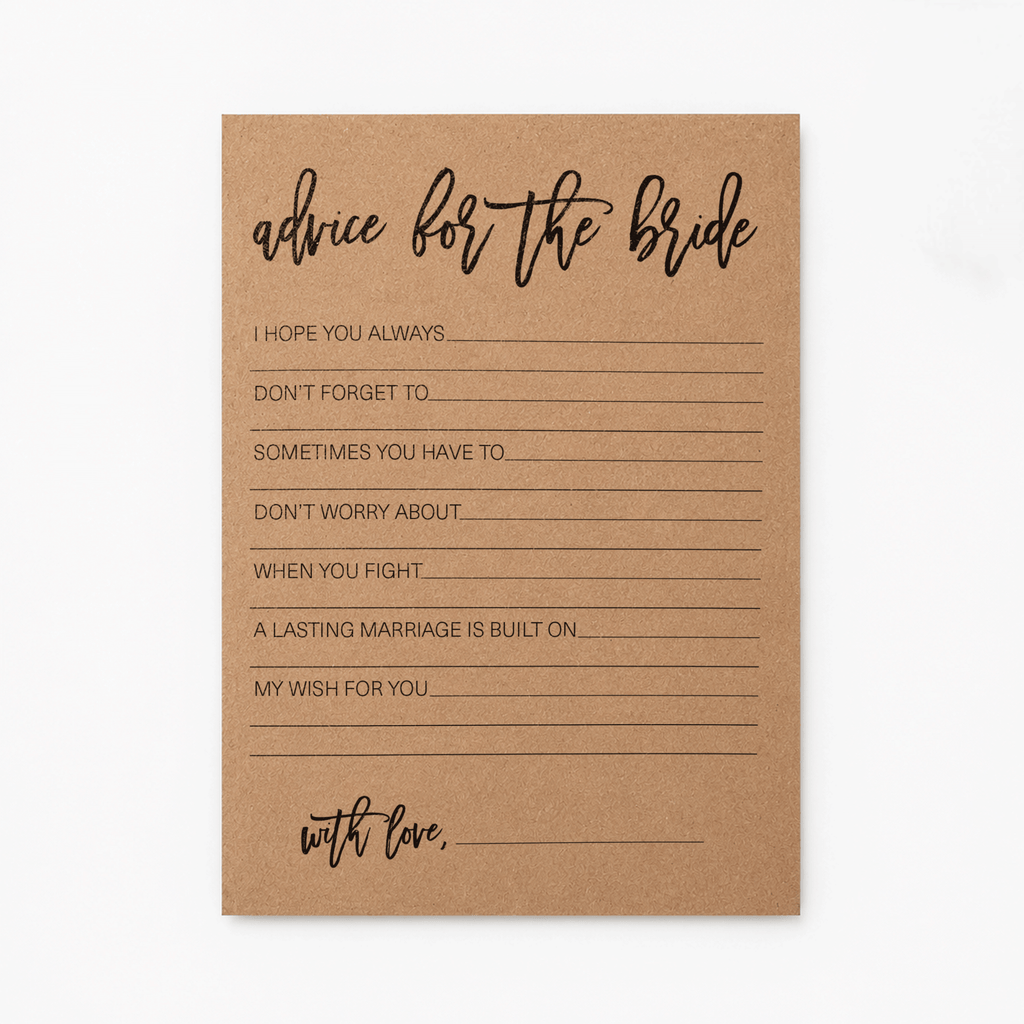 Advice for the Bride Bridal Shower Activity