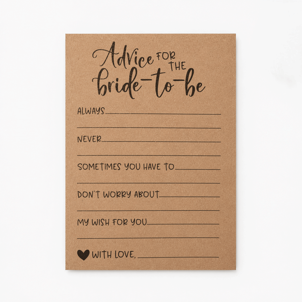 Advice for the Bride Bridal Shower Activity