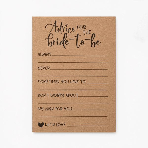 Advice for the Bride Bridal Shower Activity