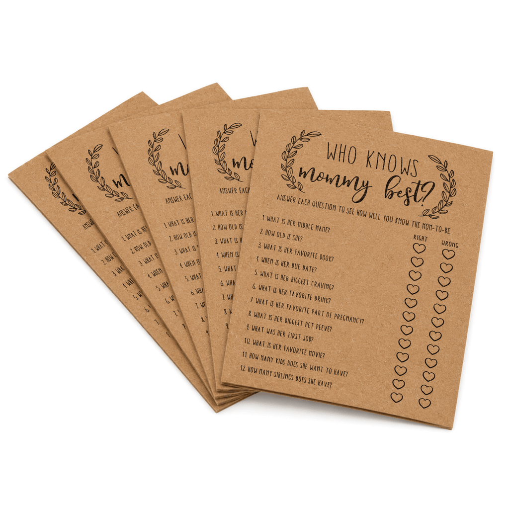 Who Knows Mommy Best Baby Shower Game