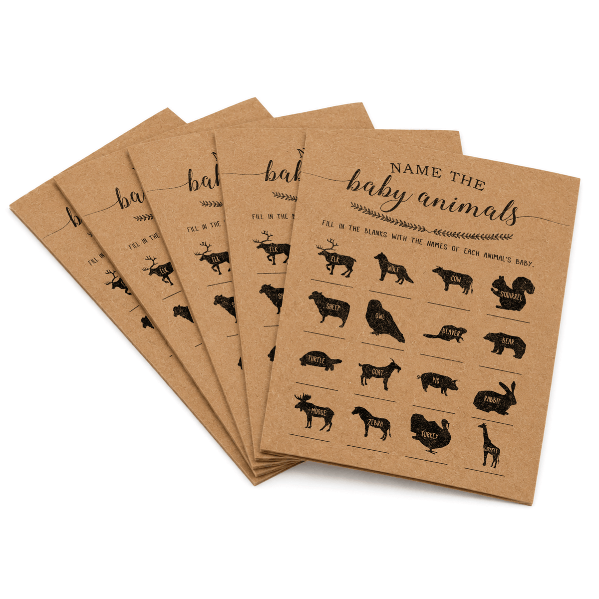 Name the Baby Animals Baby Shower Game