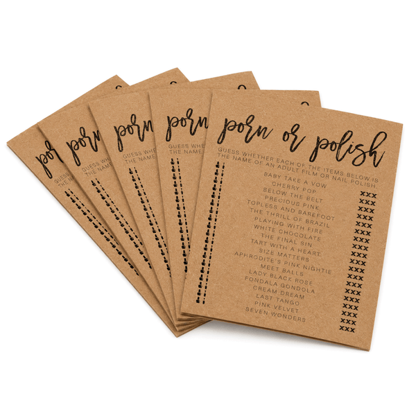 Porn Or Polish Bridal Shower Game