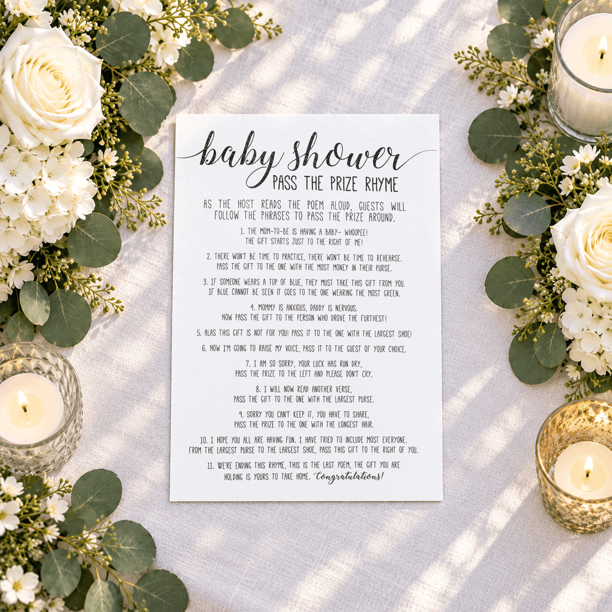 Baby Shower Pass the Prize Baby Shower Game