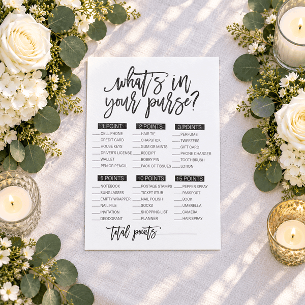 What's In Your Purse Bridal Shower Game