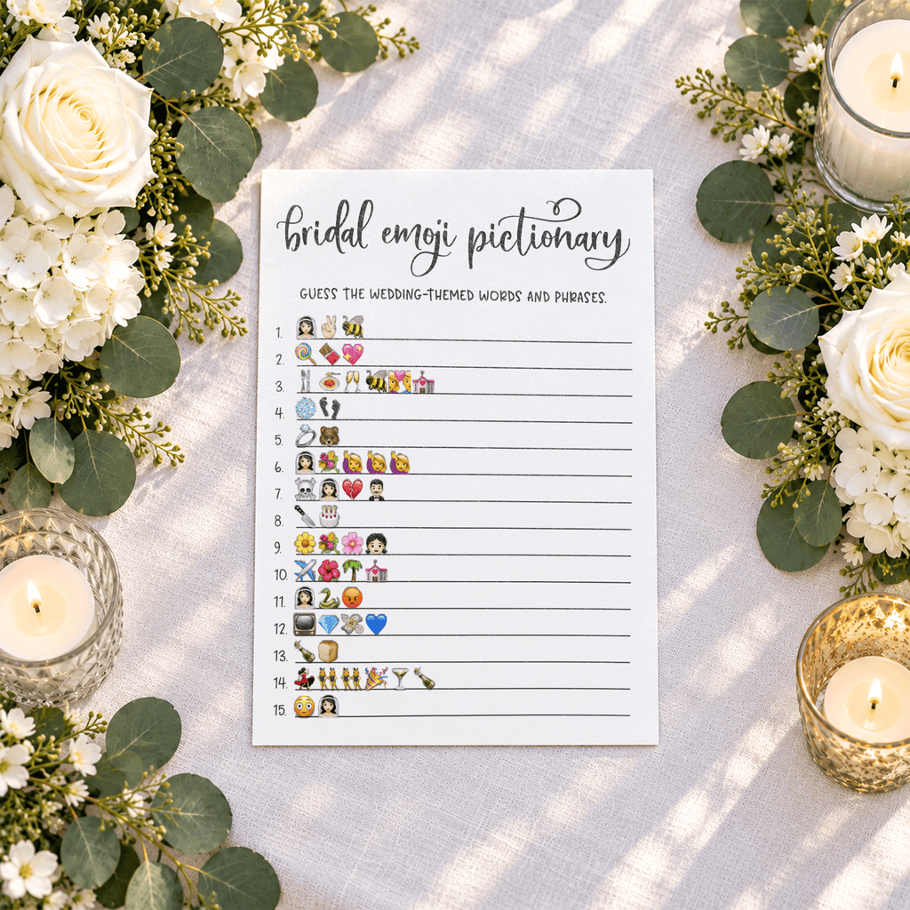 Bridal Emoji Pictionary Bridal Shower Game