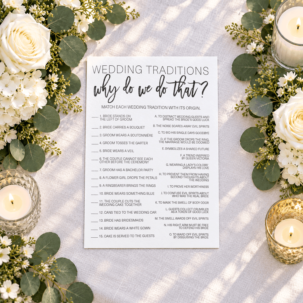 Wedding Traditions Bridal Shower Game