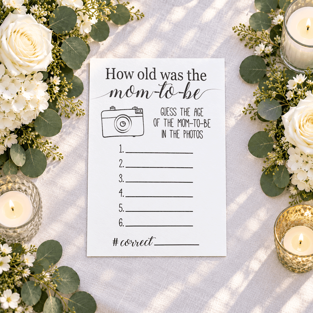 How Old was the Mom-to-be Baby Shower Game