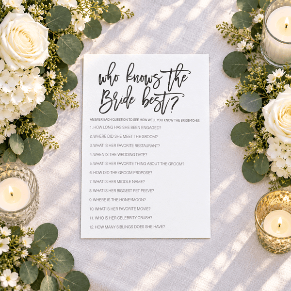 Who Knows The Bride Best Bridal Shower Game