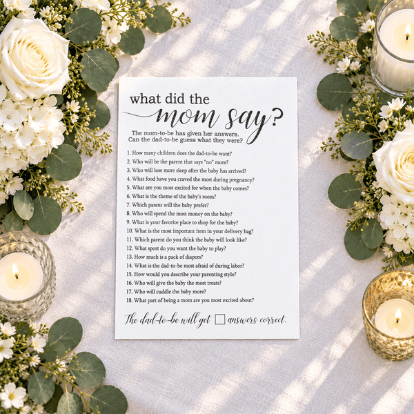 What Did The Mom Say Baby Shower Game