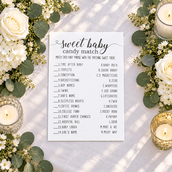 Sweet Baby Candy Match Baby Shower Game