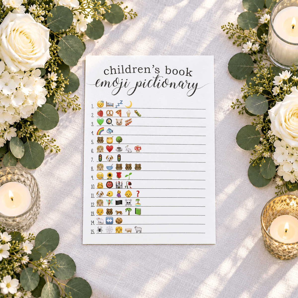 Children's Book Emoji Pictionary Baby Shower Game