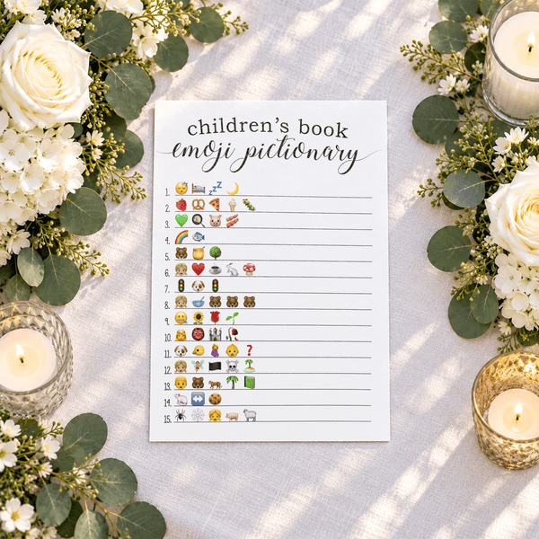 Children's Book Emoji Pictionary Baby Shower Game
