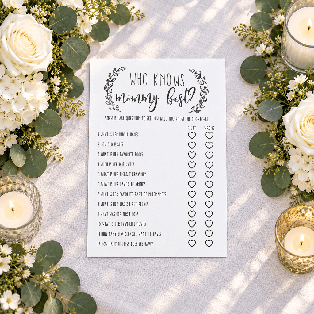 Who Knows Mommy Best Baby Shower Game