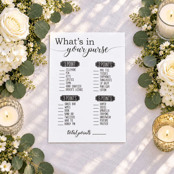 What's in your Purse Baby Shower Game