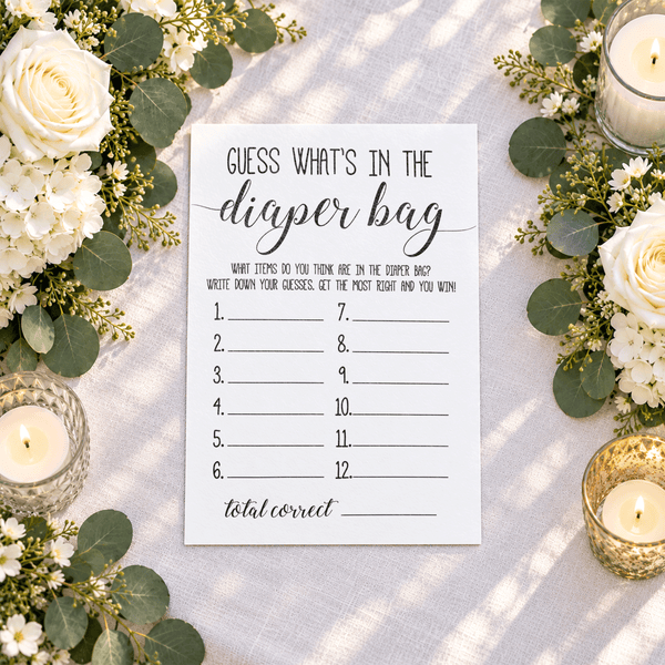 Guess What's in the Diaper Bag Baby Shower Game