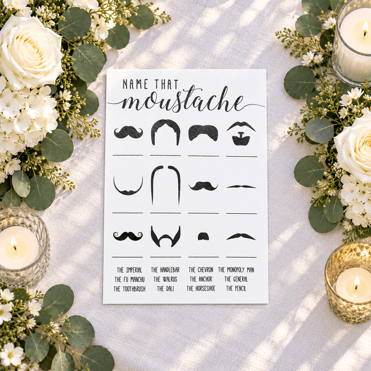 Name That Moustache Baby Shower Game