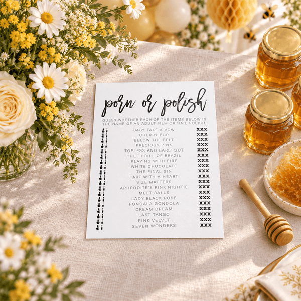 Porn Or Polish Bridal Shower Game