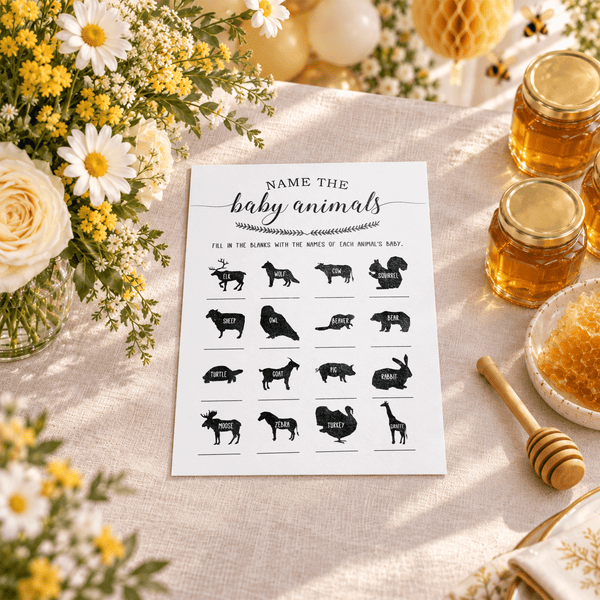 Name the Baby Animals Baby Shower Game