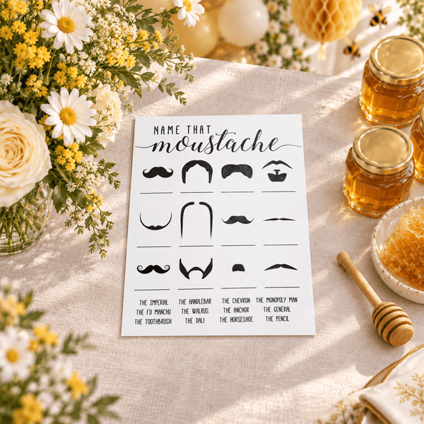 Name That Moustache Baby Shower Game