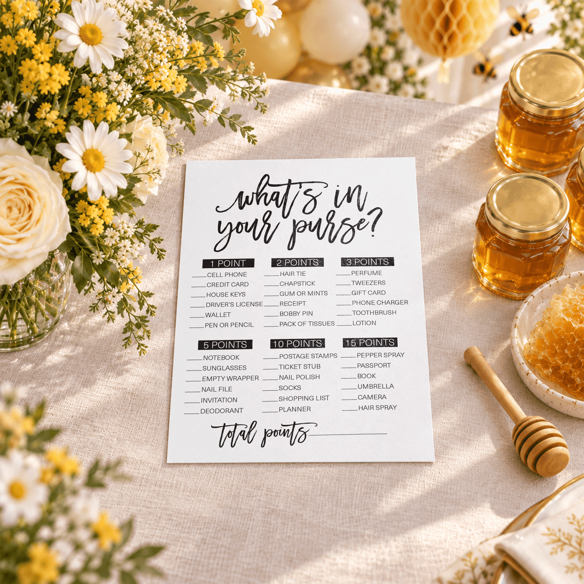 What's In Your Purse Bridal Shower Game