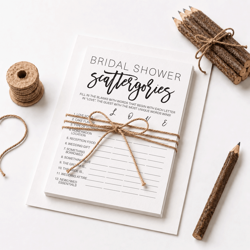 Bridal Shower Scattergories - Bridal Shower Game