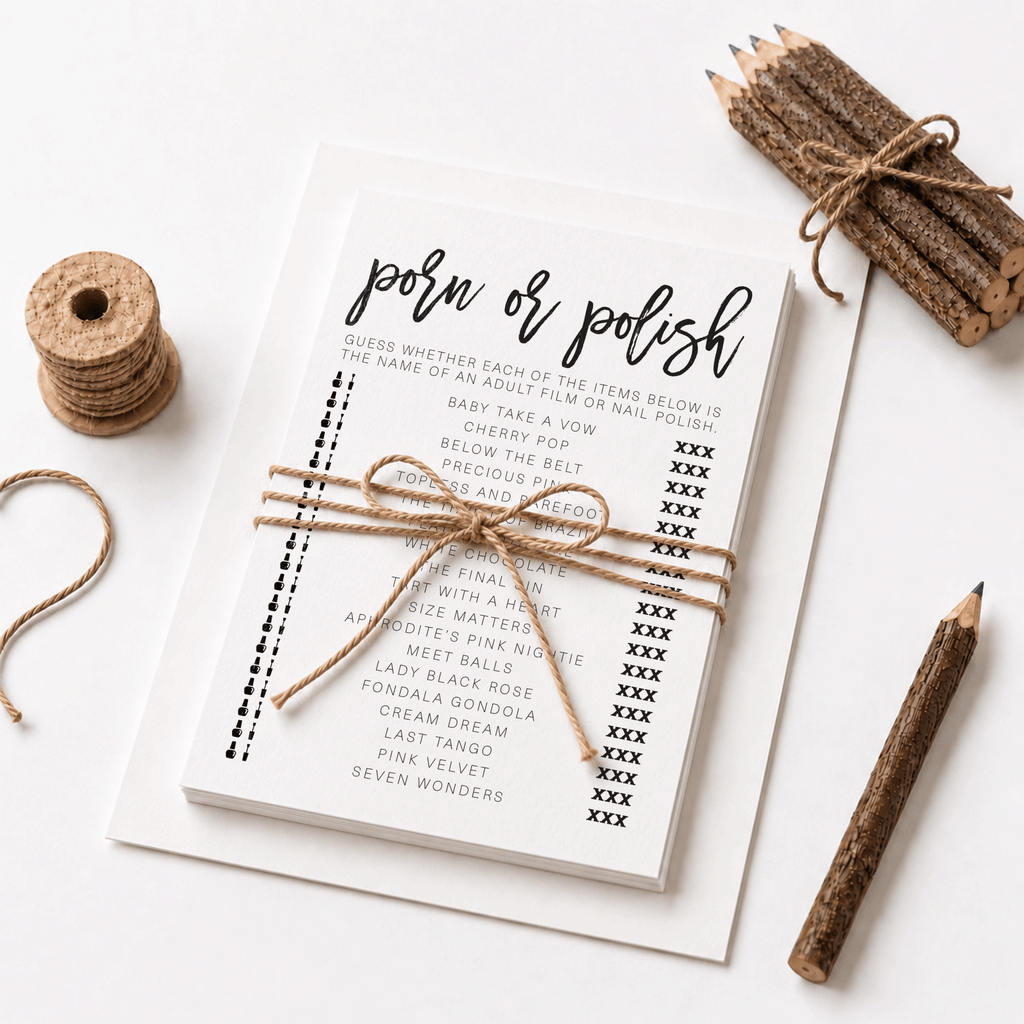 Porn Or Polish Bridal Shower Game