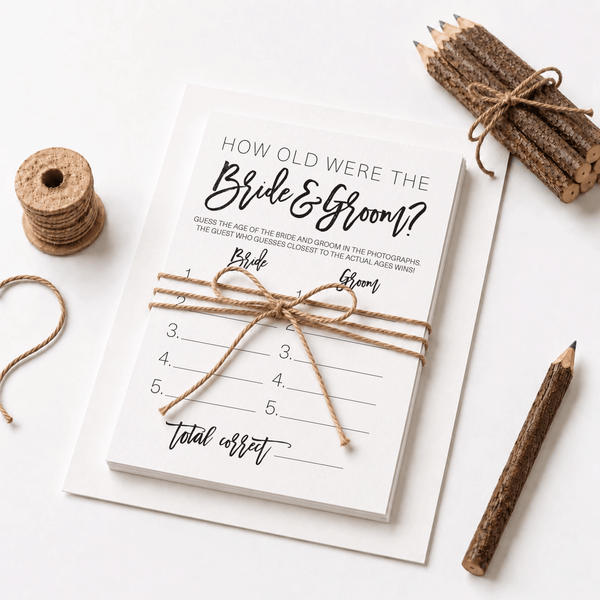 How Old Were The Bride And Groom Bridal Shower Game