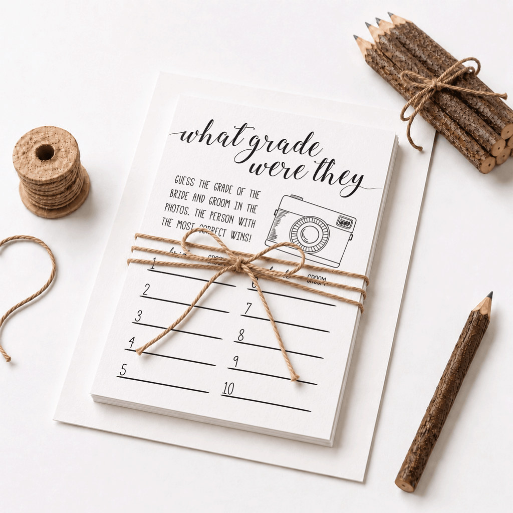 What Grade Were They Bridal Shower Game