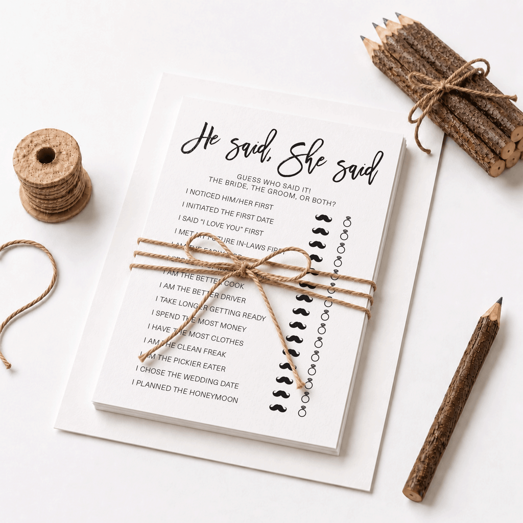 He Said She Said Bridal Shower Game
