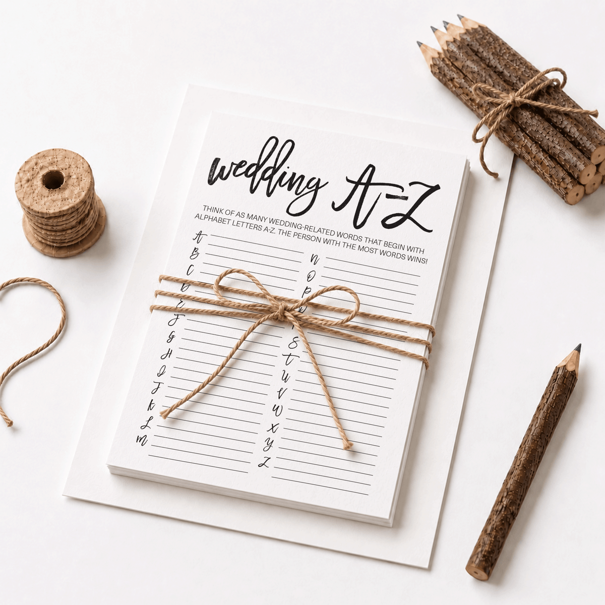Wedding A-Z Bridal Shower Game