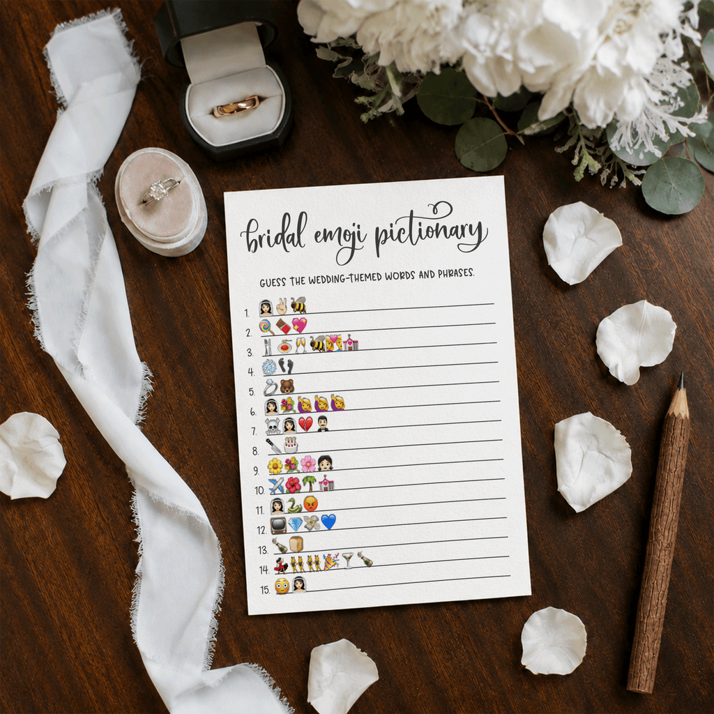 Bridal Emoji Pictionary Bridal Shower Game