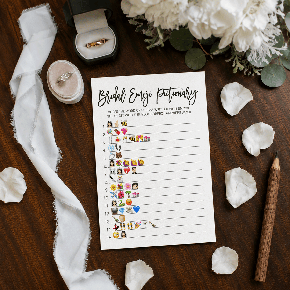 Bridal Emoji Pictionary Bridal Shower Game