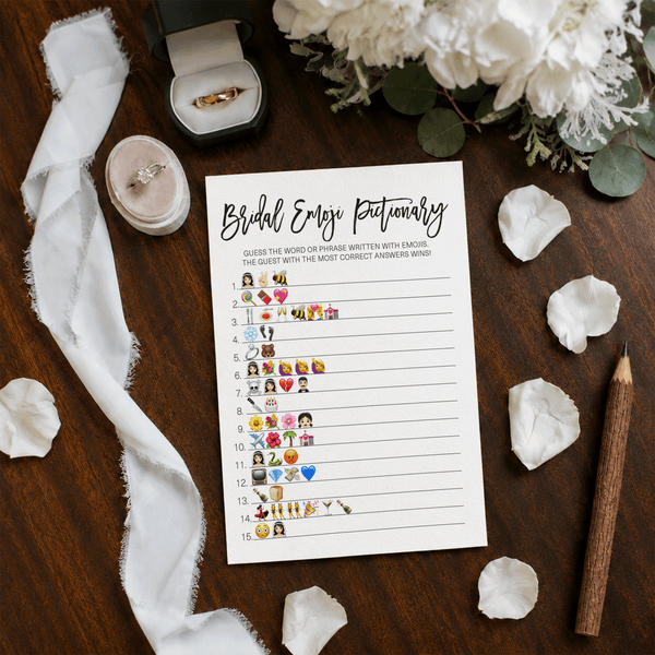 Bridal Emoji Pictionary Bridal Shower Game