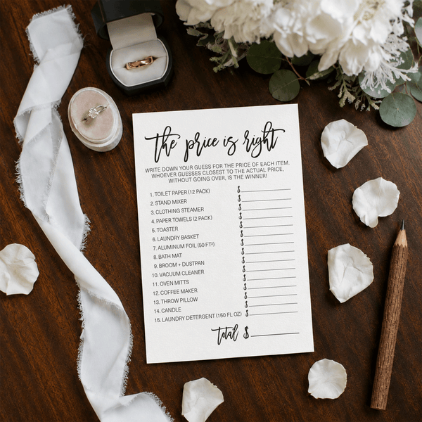 The Price Is Right Bridal Shower Game