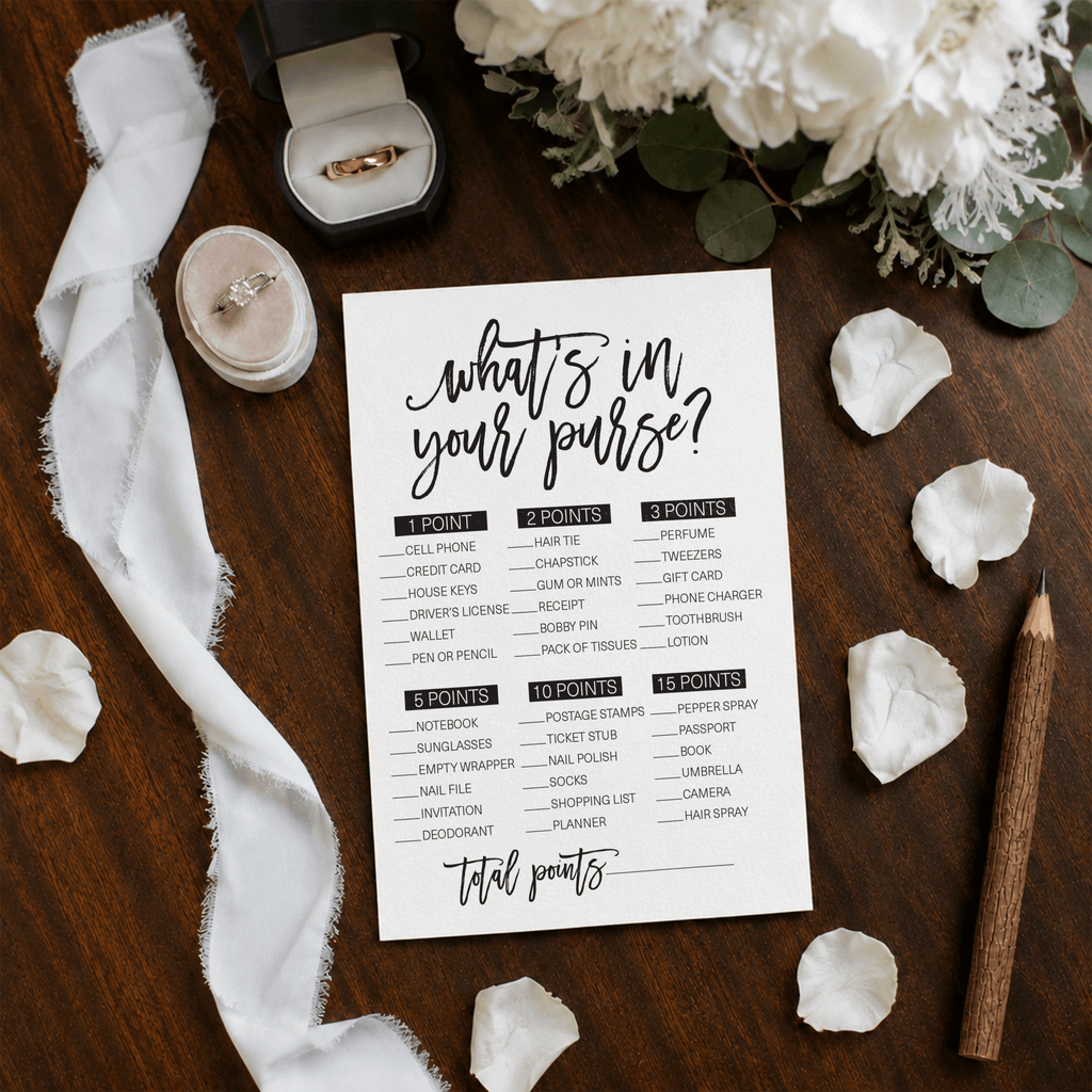 What's In Your Purse Bridal Shower Game