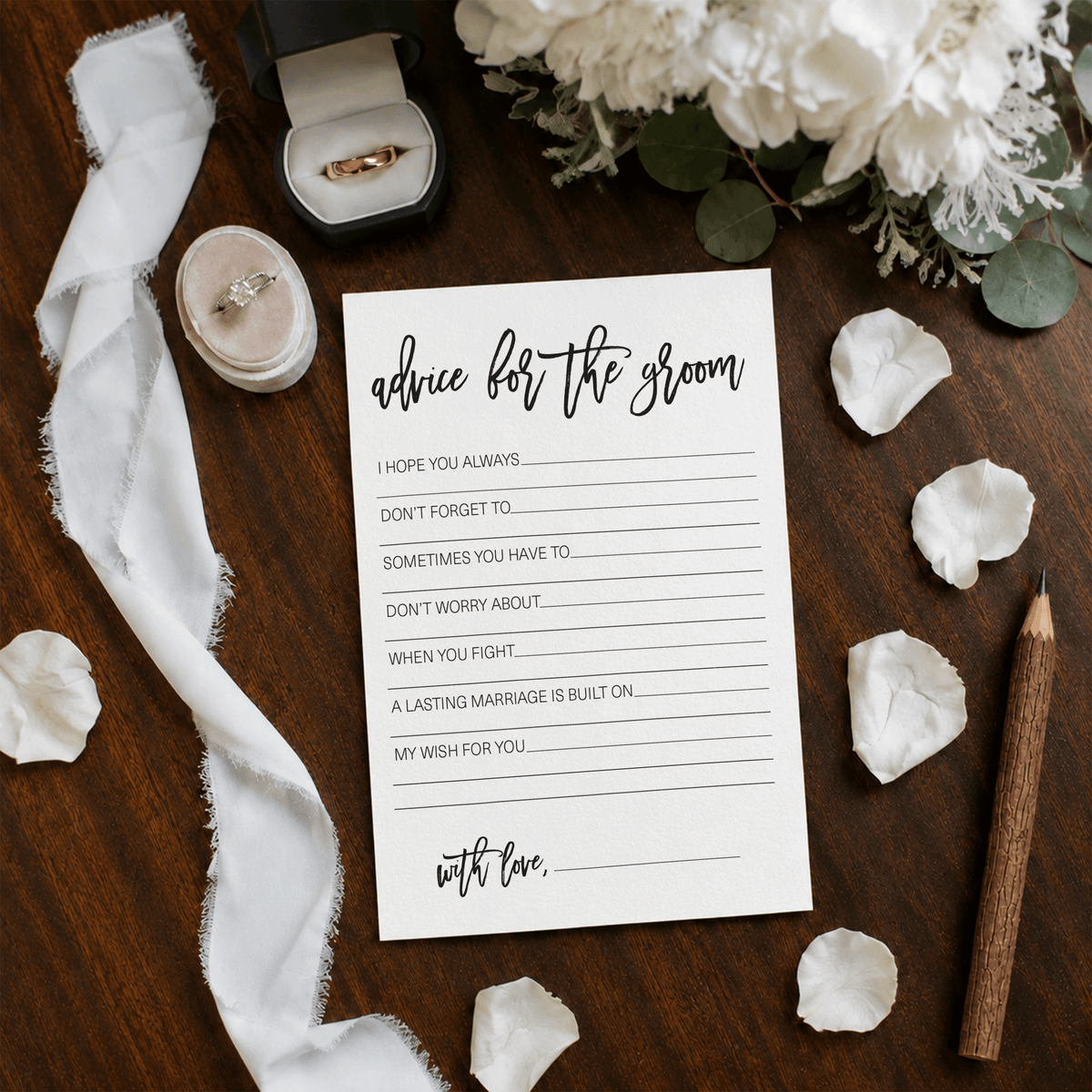 Advice for the Groom Bridal Shower Activity